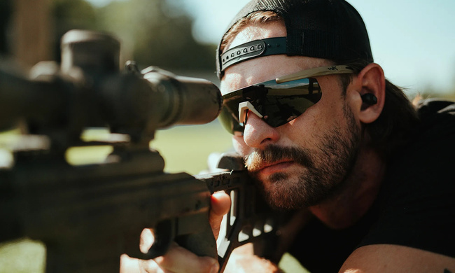 BALLISTIC SUNGLASSES - SABER ADVANCED - WILEY X - GREY/CLEAR/LIGHT RUST - Frame Matte Tan 