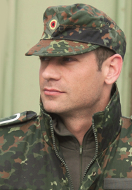 FIELD CAP - MILITARY SURPLUS FROM THE GERMAN ARMY, FLECKTARN CAMO - USED