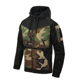 FULLZIP HOODIE - "ROGUE" - Helikon Tex® - BLACK/US WOODLAND