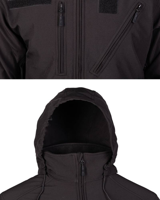 SCU 14 SOFTSHELL KABÁT, BLACK - MIL-TEC