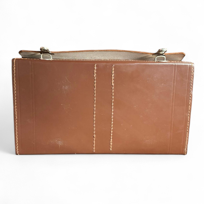 Bőr Dokumentum Táska - Román Hadsereg Katonai Surplus - Barna - Jó Állapotban