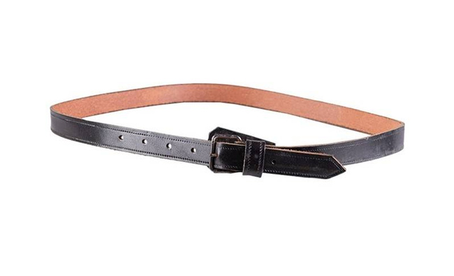 BŐRSZÍJ BERSAGLIERI SAPKÁHOZ - FEKETE - VALÓDI OLASZ KATONAI TÖBBLET - HASZNÁLT