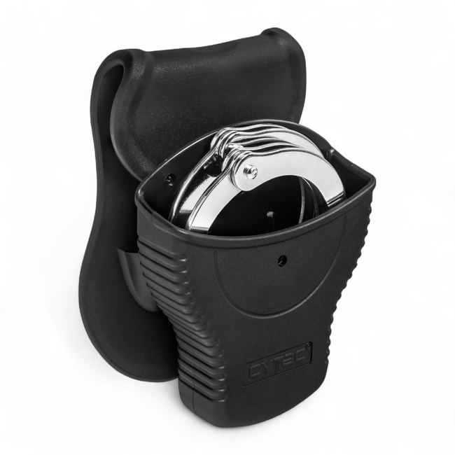 Open Polymer Handcuff Holster - with Flap - Black - Cytac
