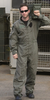 US FLIGHT COVERALL - FLAME-RETARDANT - OD - MILITARY SURPLUS - USED