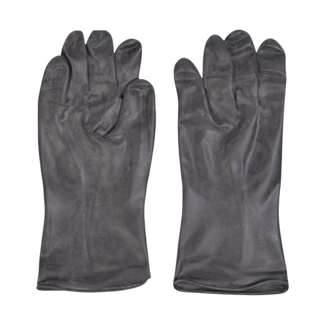 Rubber protective gloves - Romanian Army military surplus - Black - Used