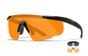 BALLISTIC SUNGLASSES - SABER ADVANCED - WILEY X - GREY/ CLEAR/ LIGHT RUST - Black frame