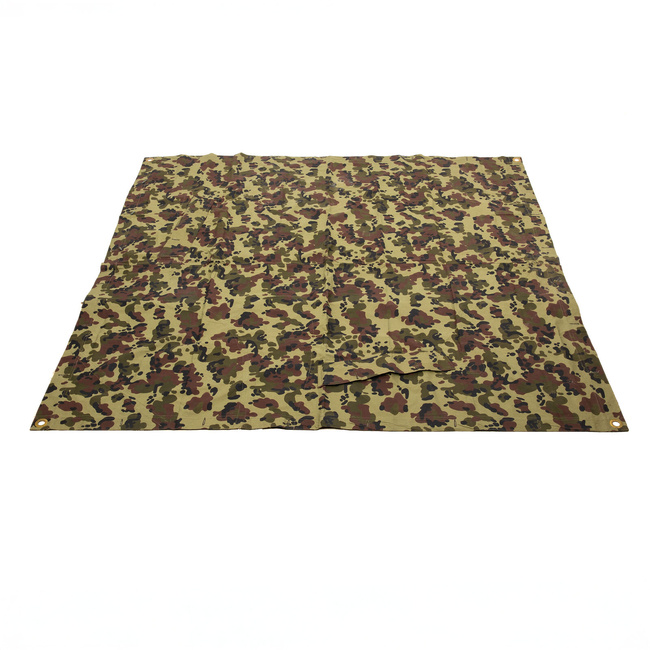 TENT TARPAULIN PLASH-PALATKA RAIN CAPE/SHELTER HALF - 180 x 180 CM - DALMATIAN MOZAIC CAMO - ROMANIAN ARMY MILITARY SURPLUS - USED