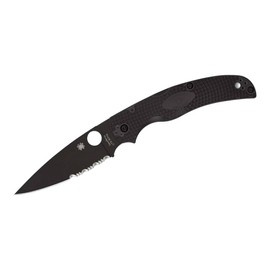 EDC KÉS NATIVE CHIEF BLACK LIGHTWEIGHT BLACK BLADE COMBINATIONEDGE - SPYDERCO