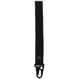 Key chain, ring, trinket, carabiner, "Tactical II", length 20 cm, black