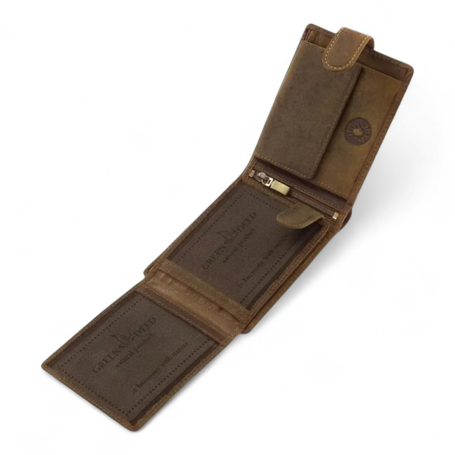 Bőrpénztárca vadászoknak mintával - Szarvas - Barna - GreenDeed