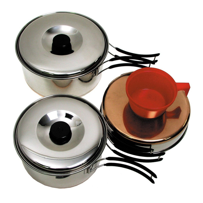 Mess Kit, stainless steel, large, 2 pax