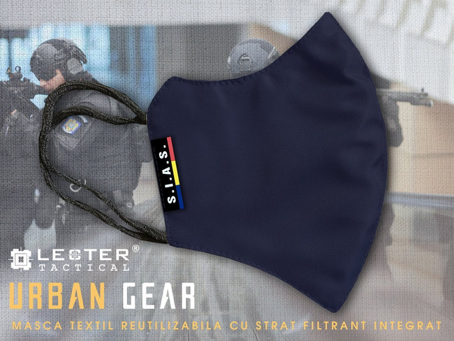 Urban Gear reusable mask with integred filter SIAS - Lecter Tactical - Midnight Blue