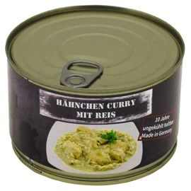 KONZERV CSIRKE CURRY RIZZSEL - 400 G - ELTARTHATÓSÁGI IDŐ 10 ÉV - MFH®