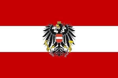 FLAG 30 x 46 cm with wooden stick AUSTRIA