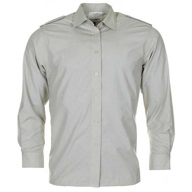 LONG SLEEVE SHIRT - GREY - MILITARY SURPLUS NETHERLANDS ARMY - USED