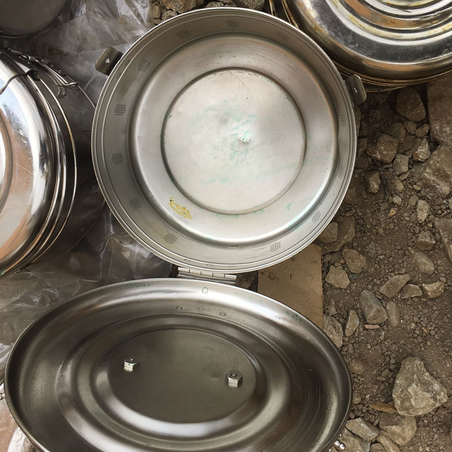 STERILIZÁLÓ TOK - SÁRGARÉZ/ROZSDAMENTES ACÉL - VINTAGE - KATONAI TÖBBLET ROMÁN HADSEREG