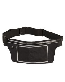 BLACK LYCRA® WAIST POUCH CLEAR
