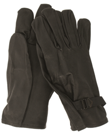 US-TYPE LEATHER GLOVES - MILITARY SURPLUS FROM THE BELGIAN ARMY - BLACK - LIKE NEW