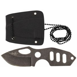 Knife, "Neck I", stonew., plastic sheath with chain