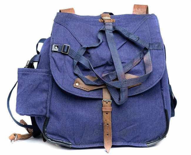 VINTAGE KATONAI HÁTIZSÁK - HIDEGHÁBORÚS ROMÁN HADSEREG RITKA FELESLEG - KÉK - Újszerű