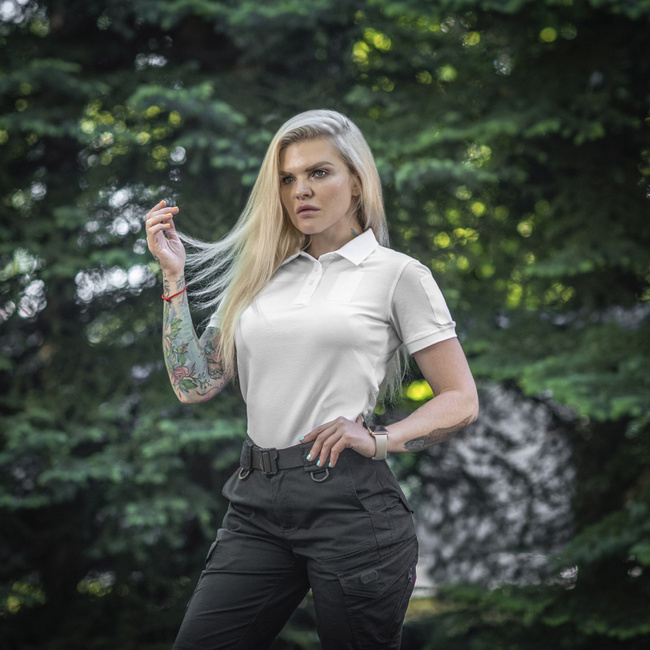 WOMEN'S TACTICAL POLO T-SHIRT - POLO-SHIRT 65/35 LADY - WHITE - M-TAC