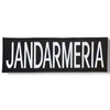 Emblemă "JANDARMERIA" spate, pe suport negru și aplicare tip Velcro (cu scai) - 24x8 cm