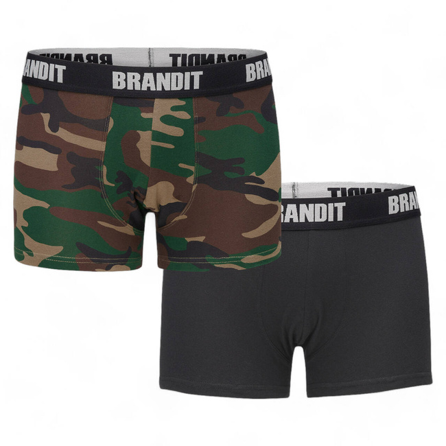 LOGO BOXERS - WOODLAND/BLACK - BRANDIT (2/PACK)