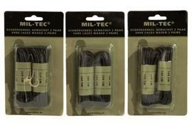 WAXED COTTON LACES - 220 CM - SET OF 2 PAIRS - Mil-Tec® - BLACK