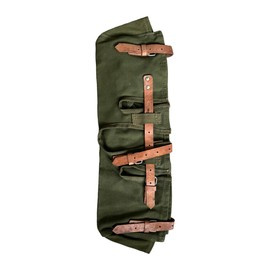 TEXTIL TOK BŐR BORÍTÁSSAL KATONAI OPTIKÁHOZ - OLÍVAZÖLD - KATONAI TÖBBLET RÓMAI HADSEREG - JÓ ÁLLAPOTÚ