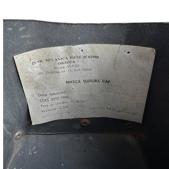 FEJHEGESZTŐ MASZK - ROMÁN HADSEREG KATONAI FELESLEG - JÓ ÁLLAPOTBAN