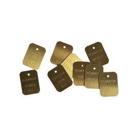 Személyre Szabott Azonosító Címke - Dog Tag - Demo - Román Hadsereg Katonai Surplus - Véletlenszerű Modell – Arany Színű – Újszerű