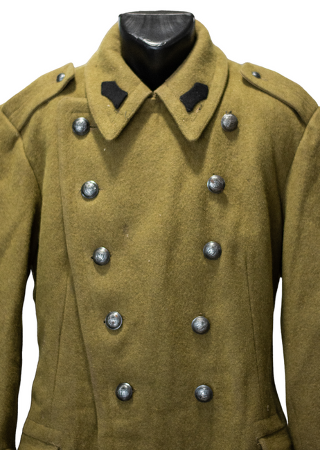 CLOTH TRENCH COAT - ROMANIAN MILITARY SURPLUS - USED