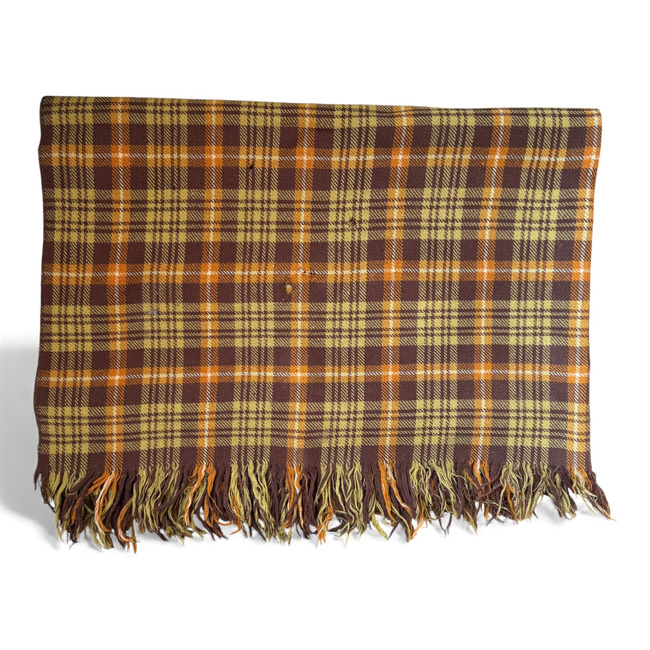 Gyapjútakaró rojtos szélekkel - Vintage - 150x190 cm - Román Hadsereg Katonai Felesleg - Használt