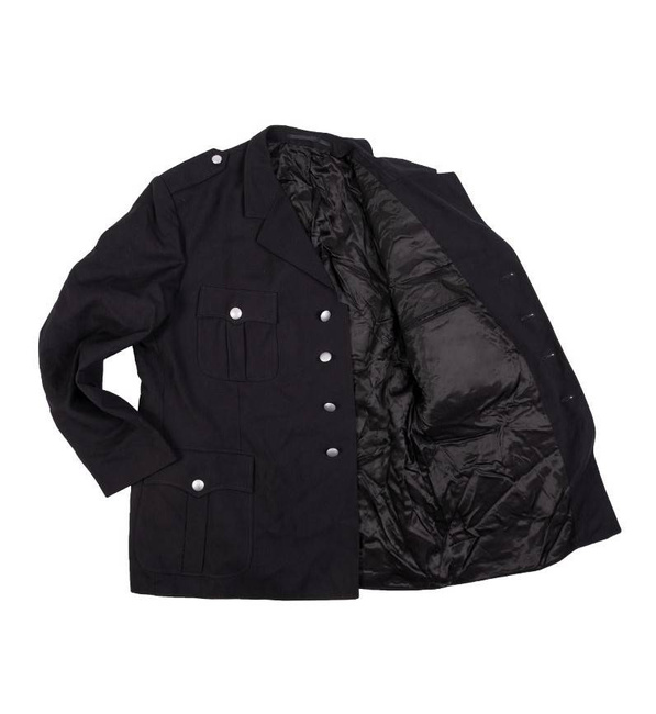 TŰZOLTÓ EGYENRUHÁS KABÁT - FEKETE - NÉMET KATONAI FELESLEG - HASZNÁLT