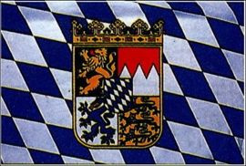 ZÁSZLÓ (61 x91) cm A SZŐLŐSZERELÉSBEN BAVARIA HERALDRY