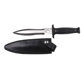 Boot Knife, double-edged, leather sheath, boot clip
