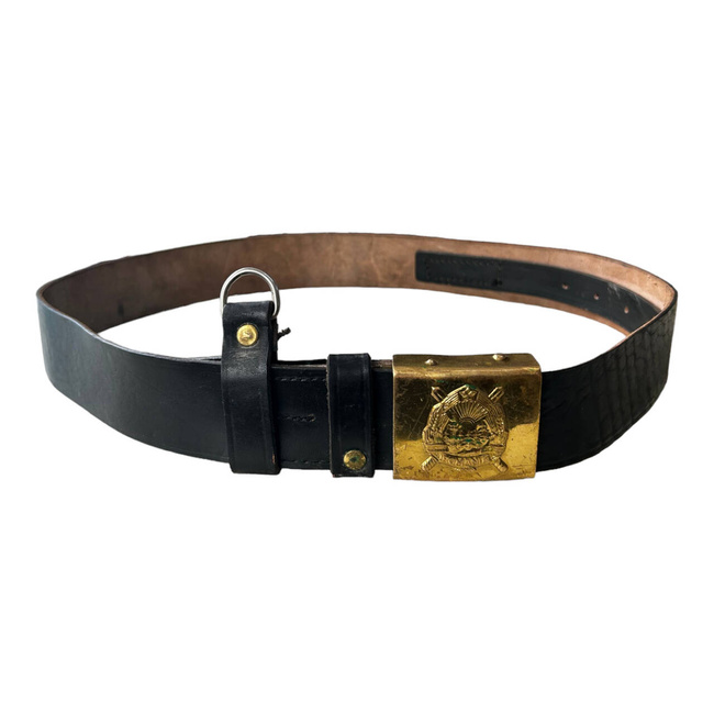 FEKETE BŐR ÖV ARANY CSATTAL - KATONAI FELESLEG ROMÁN HADSEREG - JÓ ÁLLAPOTBAN