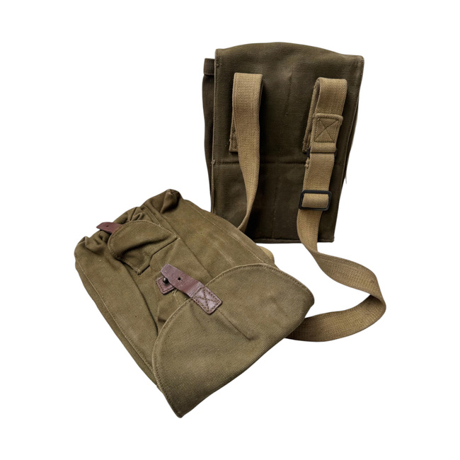 KATONAI VÁSZNAS MAGAZINTARTÓ - ROMÁN HADSEREG FELESLEG - OD ZÖLD - HASZNÁLT