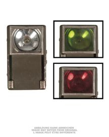 3 SZÍNŰ ZSEBLÁMPA - DRÓTTAL - LENGYEL KATONAI FELESLEG - HASZNÁLT