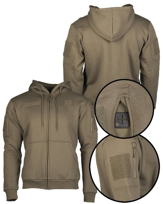 TACTICAL HOODIE WITH ZIPPER - Mil-Tec - RANGER GREEN