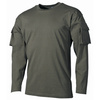 MFH long shirt with velcro pockets on the sleeves US, 170g/m2 - OD green