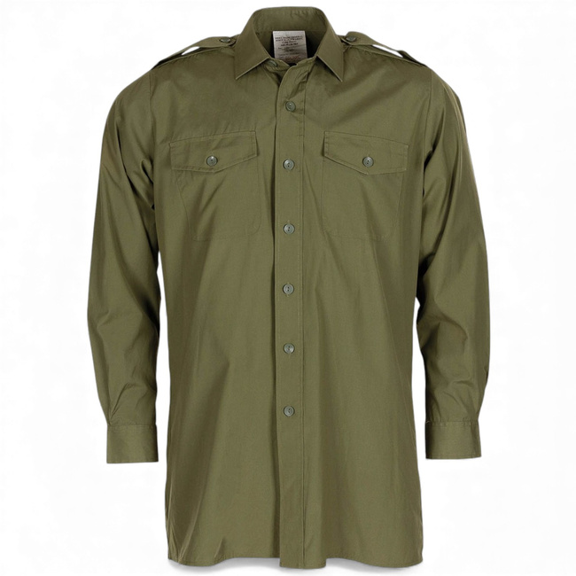 Long-Sleeved Shirt - British Army Military Surplus - Olive Green - Used