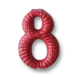Metallic number - 8 - Red - Hungarian Army Military Surplus - Like New