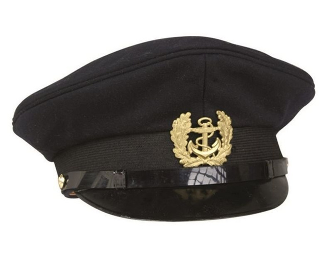 DARK BLUE NAVY VISOR HAT WITH INSIGNIA