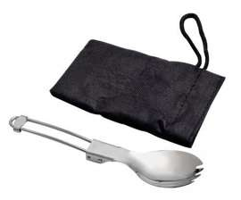 ROZSDAMENTES ACÉLBÓL KÉSZÜLT ÖSSZECSUKHATÓ SPORK - NEJLON TOKKAL