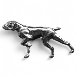 Hunting Hat Pin - Hunting Dog - Silver