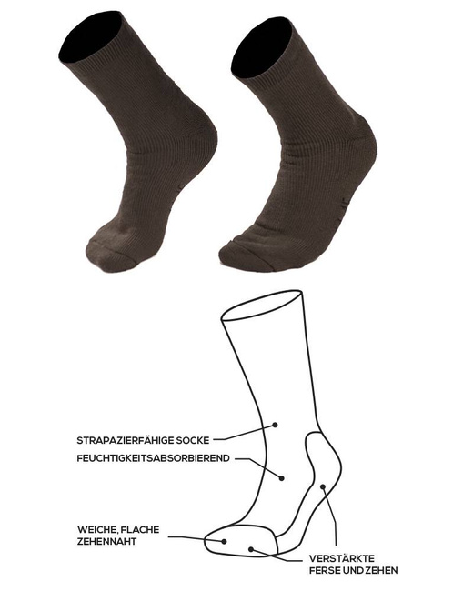 SET 2 PAIRS OF BAMBOO SOCKS - BLACK - MIL-TEC