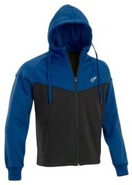 CIPZÁRAS KAPUCNIS PULÓVER HÍMZETT LOGÓVAL - D.FIVE - FEKETE/SÖTÉTKÉK