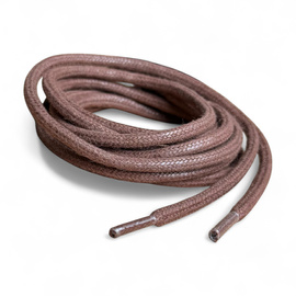 Pair of Round Shoe Laces - 80 cm - Romanian Army Military Surplus - Waxed - Brown - In Good Condition