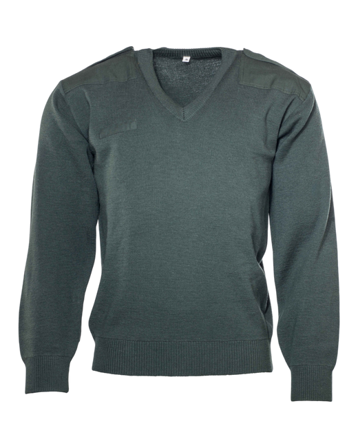 Vintage V-nyakú pulóver - Holland hadsereg feleslege - Zöld - Újszerű állapotú 